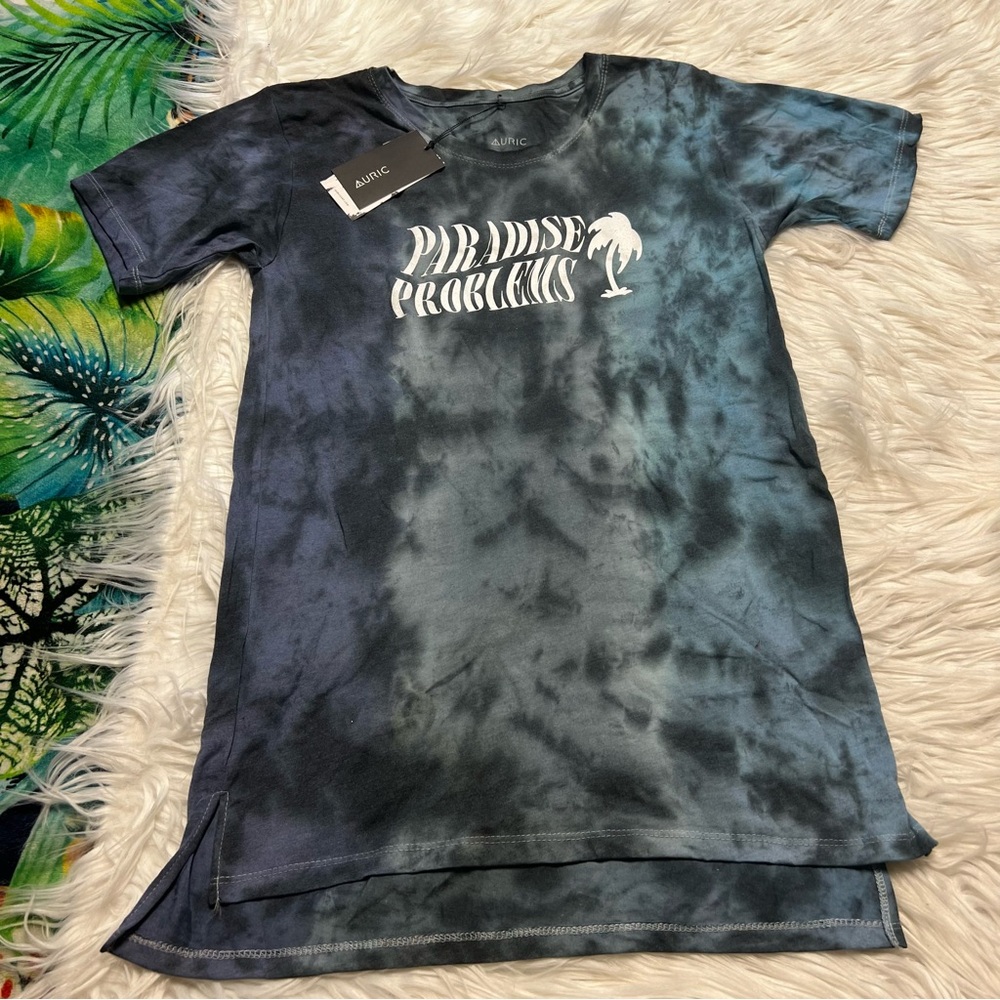Auric surf t shirt dress tie dye paradise problems